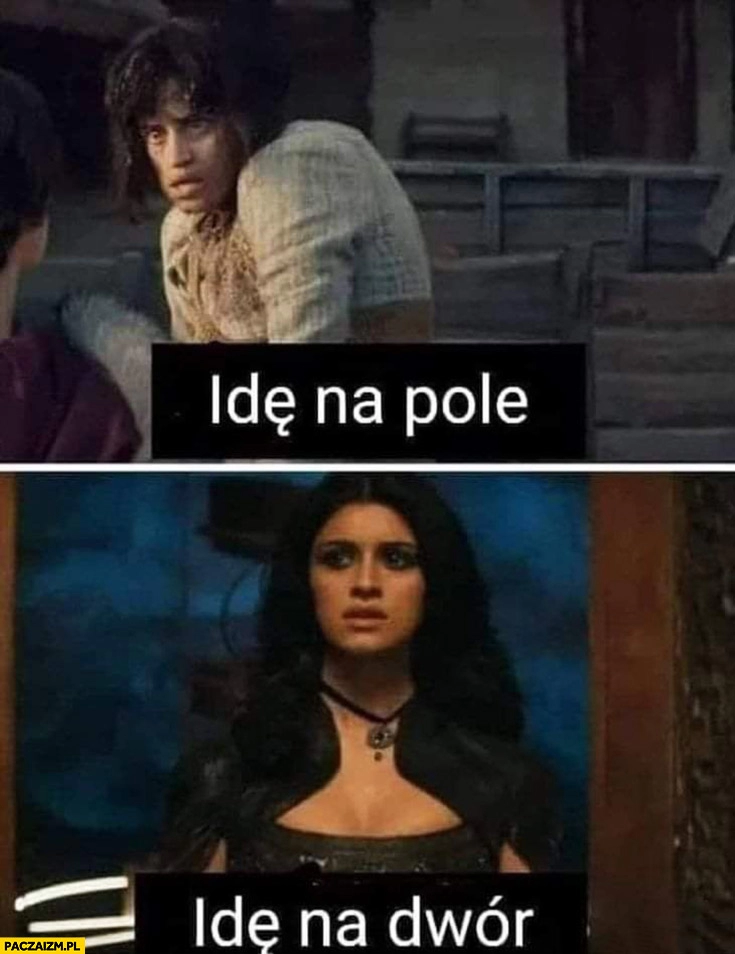 
    Yennefer idę na pole vs idę na dwór porównanie