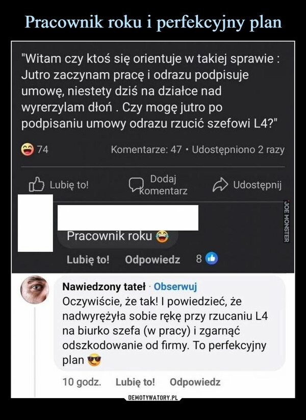 
    Pracownik roku i perfekcyjny plan