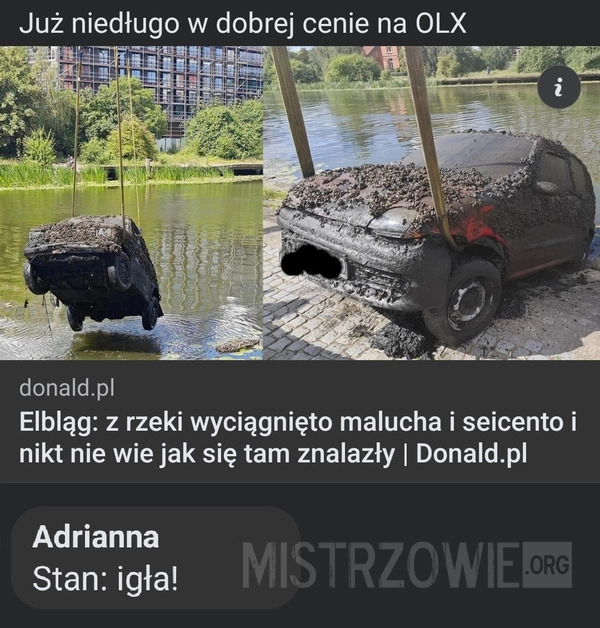 
    Wyłowiono dwa auta