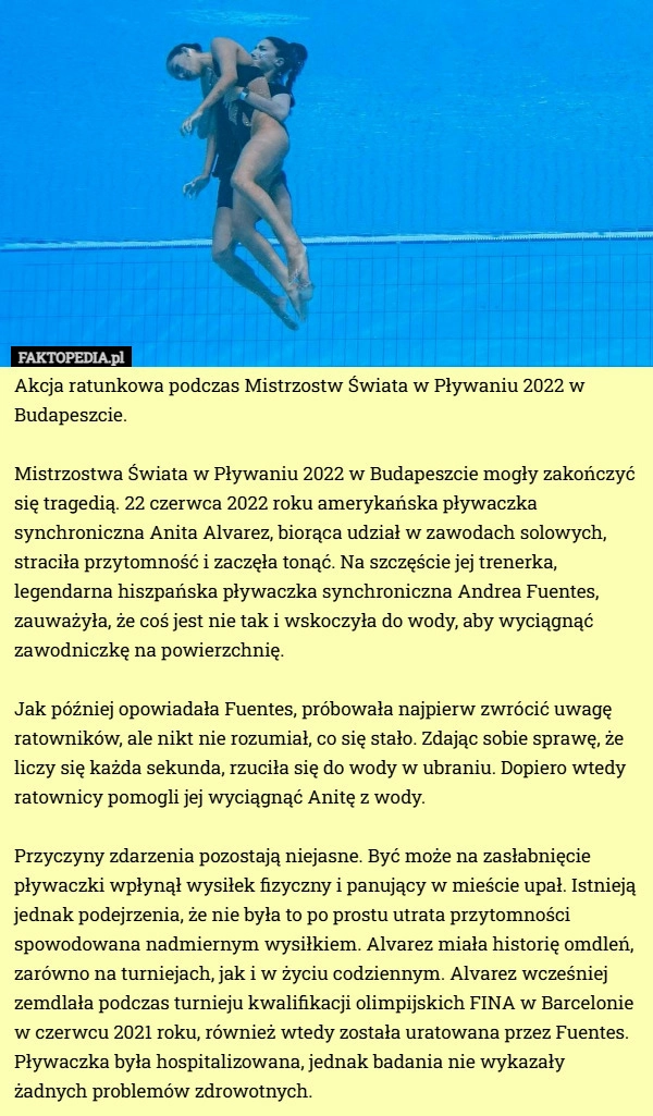 
    Akcja ratunkowa podczas Mistrzostw Świata w Pływaniu 2022 w...