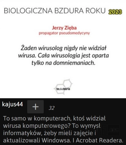 
    Pierwsza nominacja do Biologicznej Bzdury Roku 2023