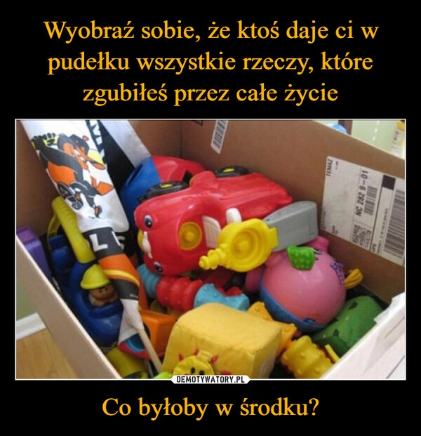 
    Wyobraź sobie, że ktoś daje ci w pudełku wszystkie rzeczy, które zgubiłeś przez całe życie Co byłoby w środku?