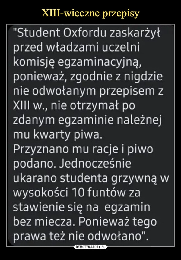 
    XIII-wieczne przepisy