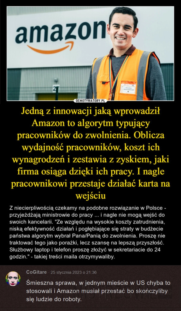 
    Algorytm typujący ludzi do zwolnienia