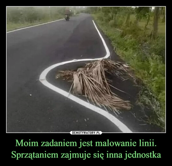 
    Moim zadaniem jest malowanie linii. Sprzątaniem zajmuje się inna jednostka