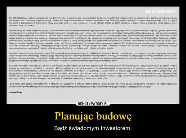 
    Planując budowę