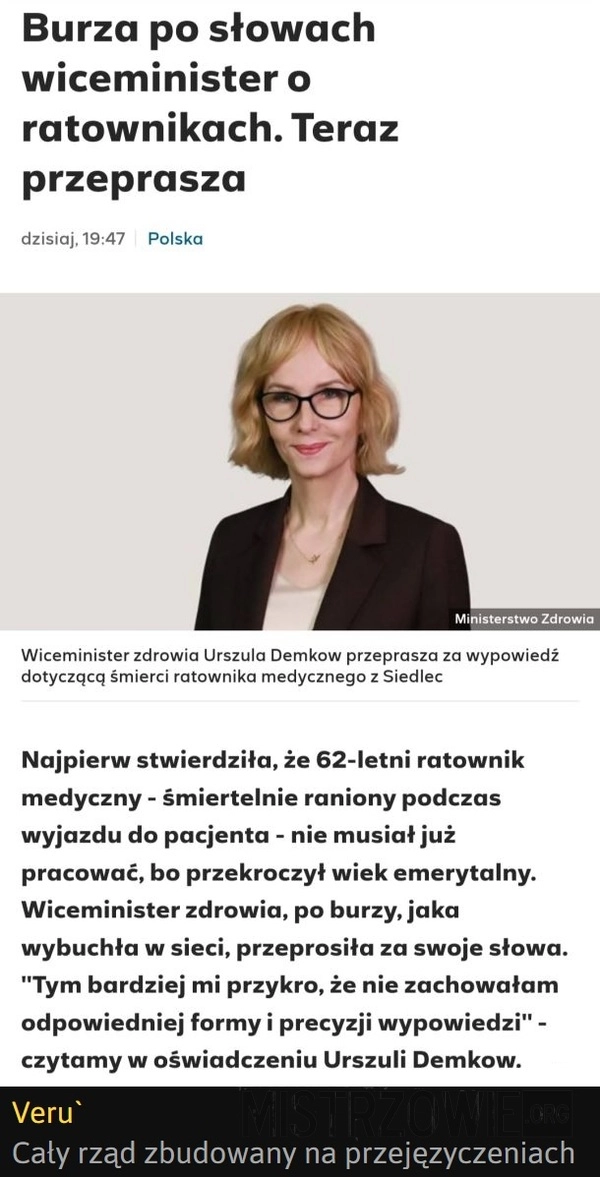 
    Burza po słowach wiceminister