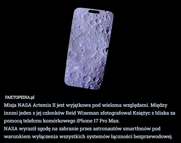 
    Misja NASA Artemis II jest wyjątkowa pod wieloma względami. Między innmi