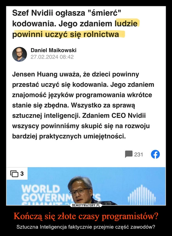 
    Kończą się złote czasy programistów?