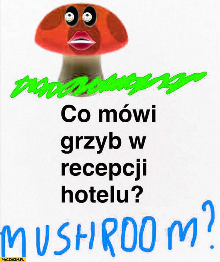 
    Co mówi grzyb w recepcji hotelu? Mushroom?