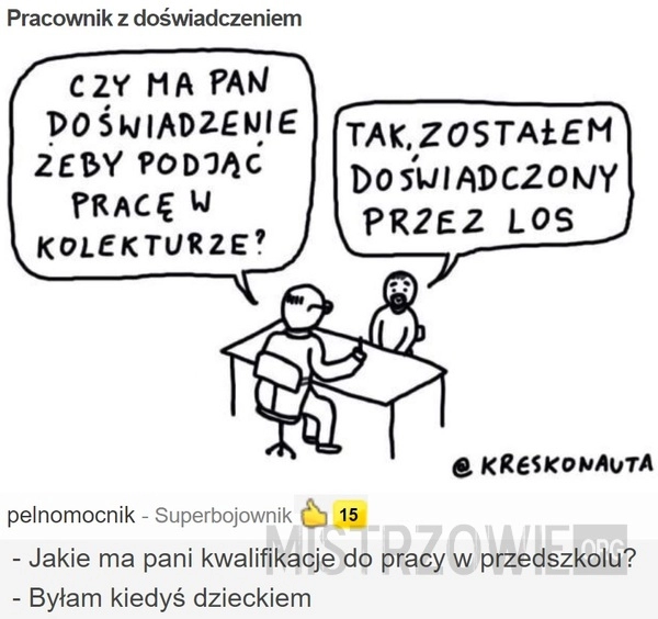 
    Pracownik z doświadczeniem