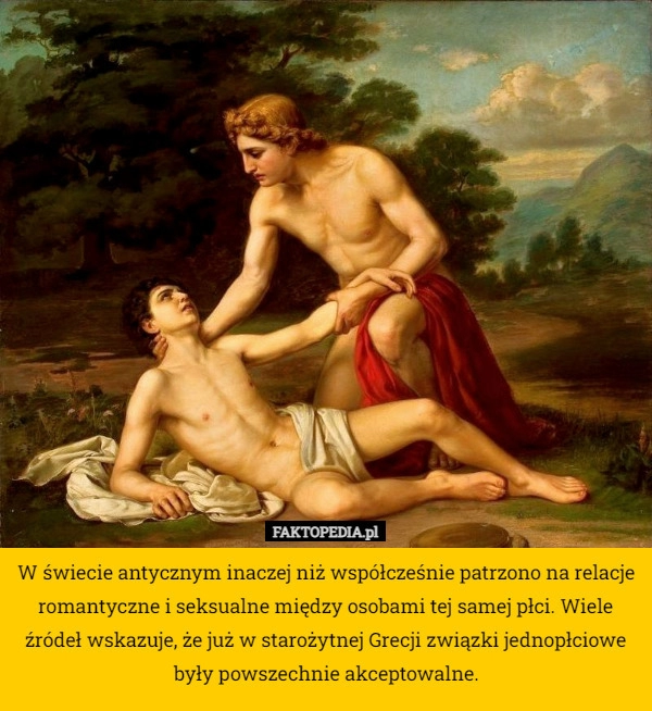 
    W świecie antycznym inaczej niż współcześnie patrzono na relacje romantyczne