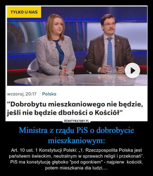 
    Ministra z rządu PiS o dobrobycie mieszkaniowym: