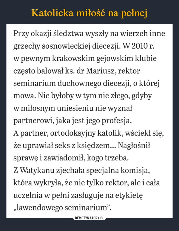 
    Katolicka miłość na pełnej