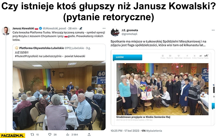 
    Czy istnieje ktoś głupszy niż Janusz Kowalski pytanie retoryczne