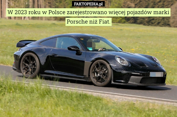 
    W 2023 roku w Polsce zarejestrowano więcej pojazdów marki Porsche niż Fiat.