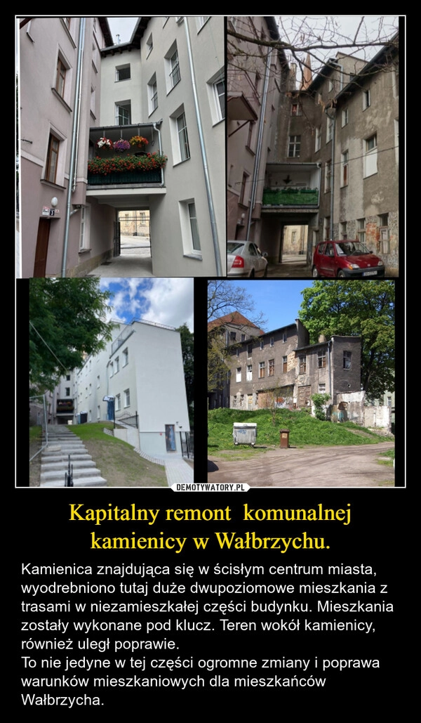 
    Kapitalny remont  komunalnej kamienicy w Wałbrzychu.