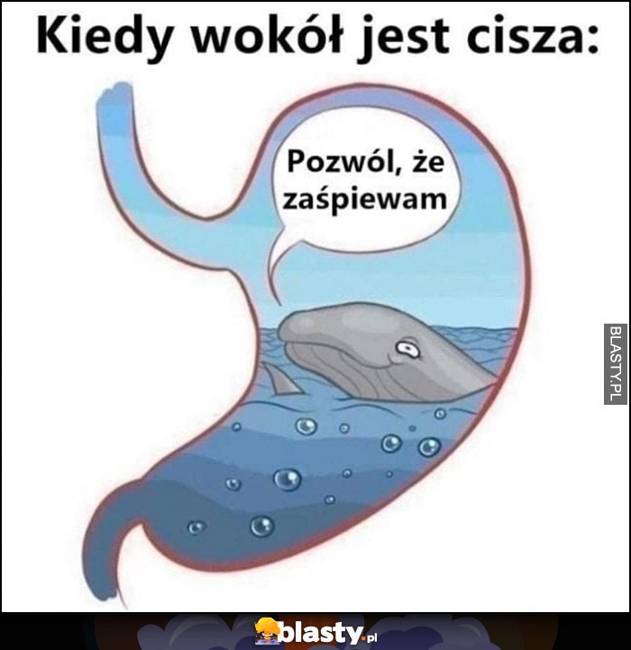 
    Kiedy wokół jest cisza mój brzuch żołądek: pozwól że zaśpiewam