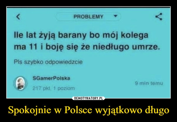 
    Spokojnie w Polsce wyjątkowo długo