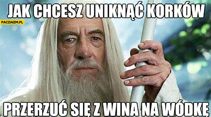 
    Jak chcesz uniknąć korków przerzuć się z wina na wódkę Gandalf