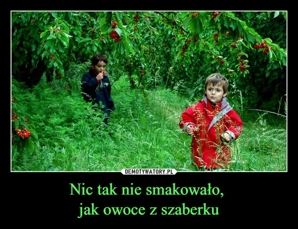 
    Nic tak nie smakowało, 
jak owoce z szaberku