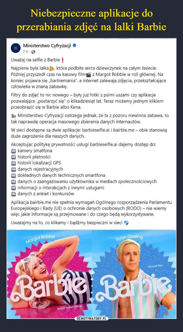 
    Niebezpieczne aplikacje do przerabiania zdjęć na lalki Barbie