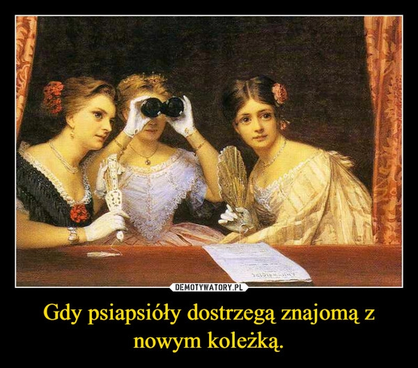 
    Gdy psiapsióły dostrzegą znajomą z nowym koleżką. 