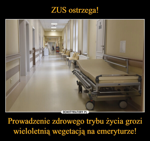 
    ZUS ostrzega! Prowadzenie zdrowego trybu życia grozi wieloletnią wegetacją na emeryturze!