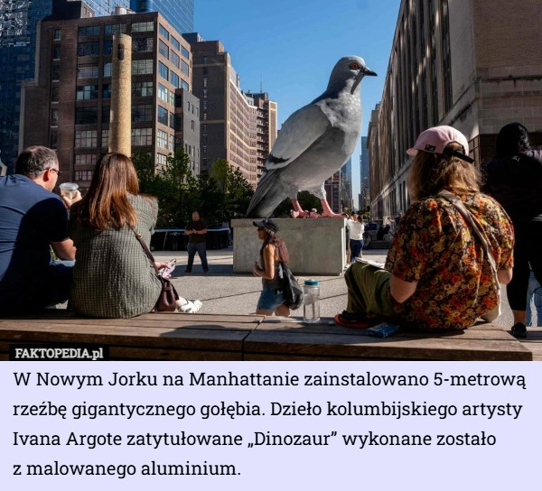 
    W Nowym Jorku na Manhattanie zainstalowano 5-metrową rzeźbę gigantycznego...