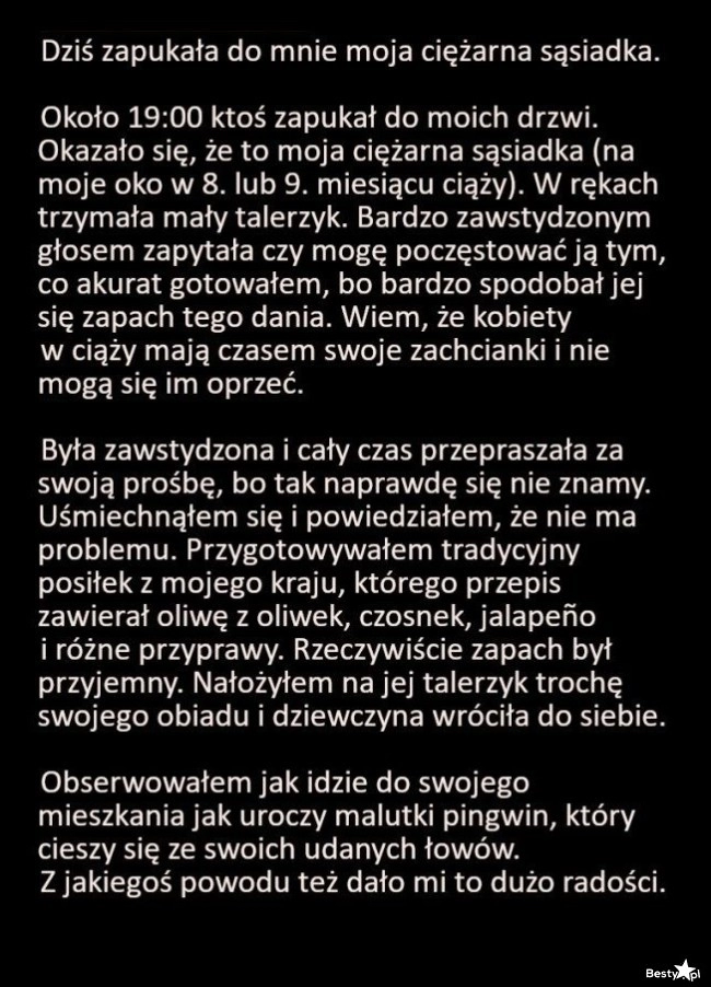 
    Prośba od sąsiadki w ciąży 