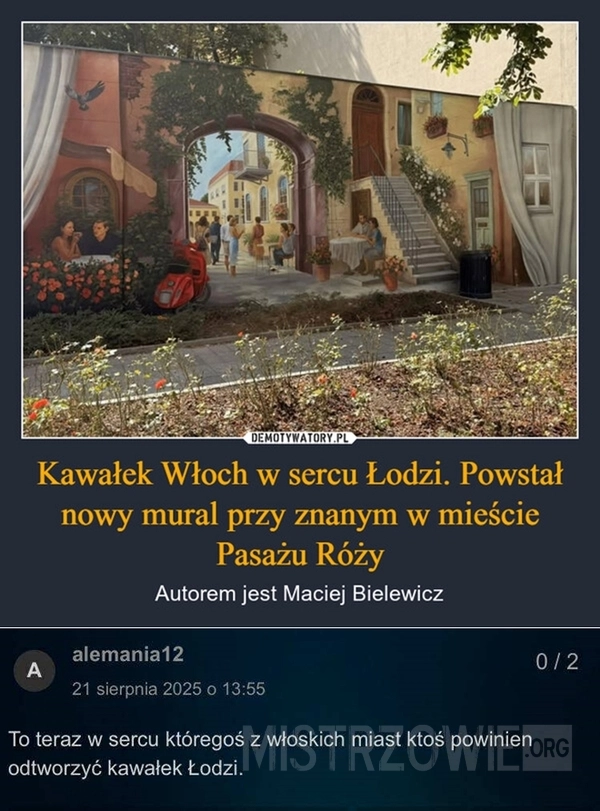 
    Mural z Bałutami w sercu Neapolu - to byłoby coś