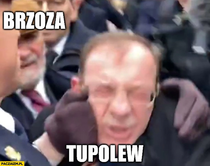 
    Kamiński Macierewicz brzoza Tupolew zdjęcie przed sejmem