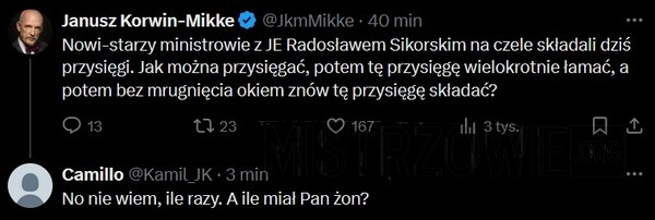 
    Korwin i przysięgi