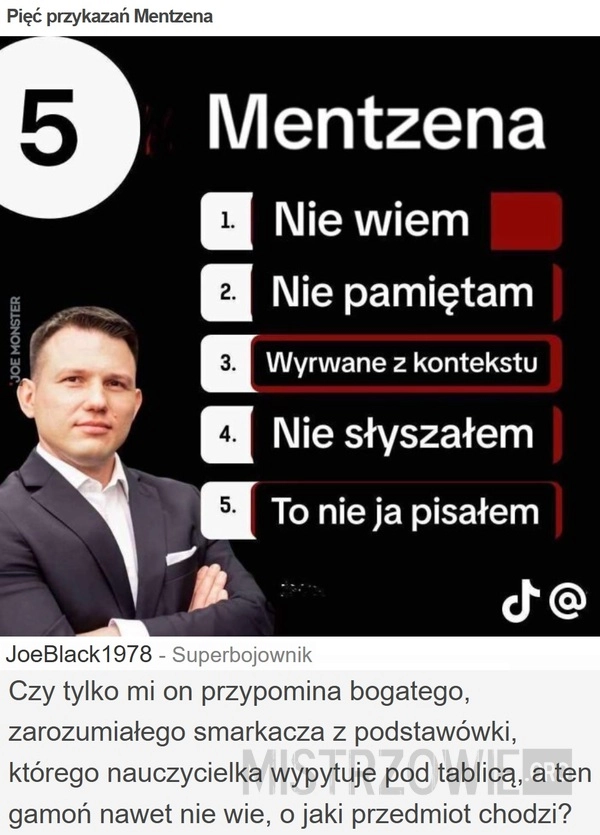 
    Pięć przykazań Mentzena