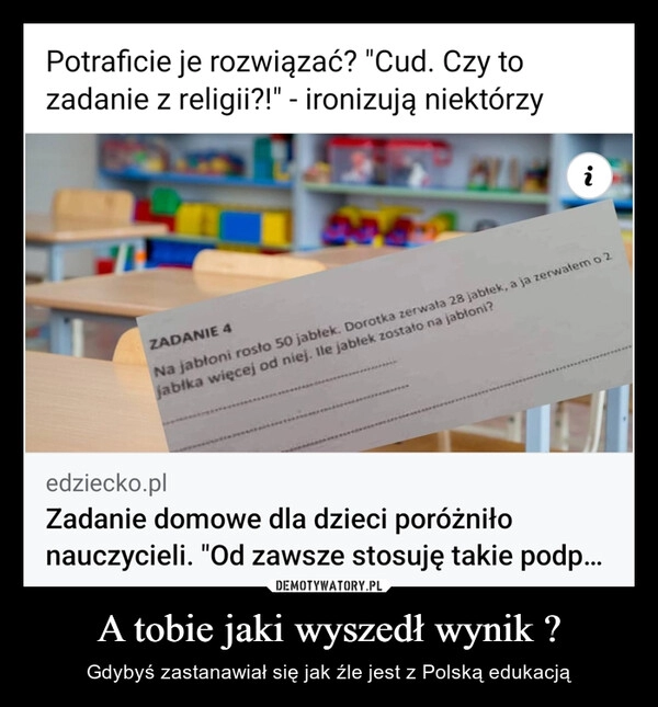 
    A tobie jaki wyszedł wynik ?