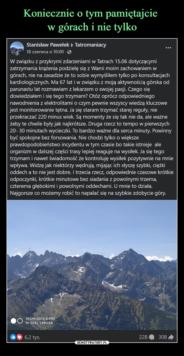 
    Koniecznie o tym pamiętajcie 
w górach i nie tylko
