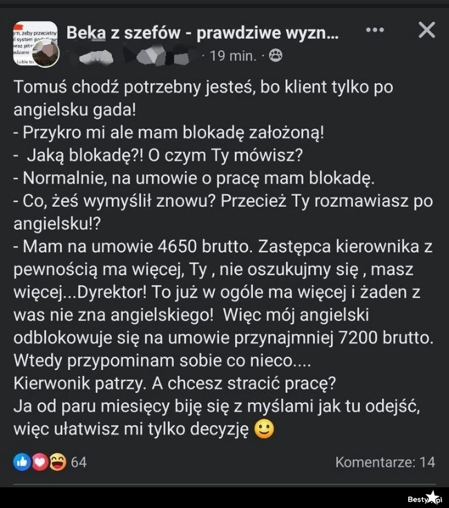 
    Blokada na umowie o pracę 