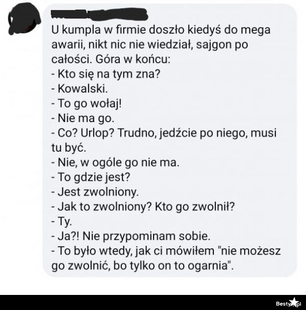 
    Zwolnienie Kowalskiego 