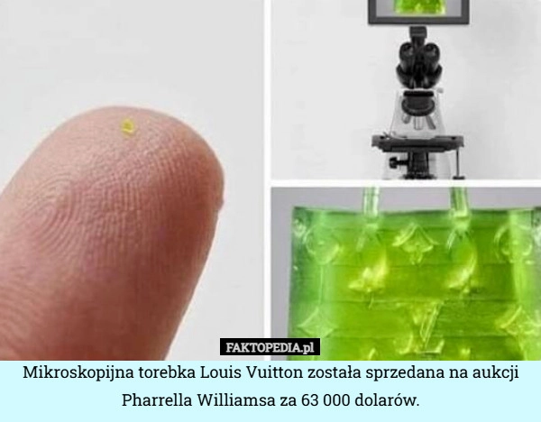 
    Mikroskopijna torebka Louis Vuitton została sprzedana na aukcji Pharrella