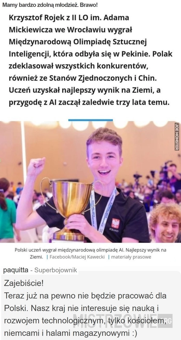 
    Mamy bardzo zdolną młodzież. Brawo!