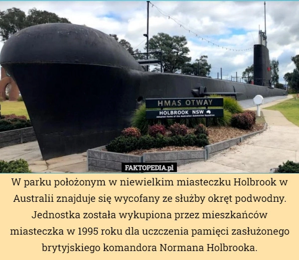 
    W parku położonym w niewielkim miasteczku Holbrook w Australii znajduje