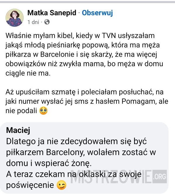 
    Mąż piłkarz