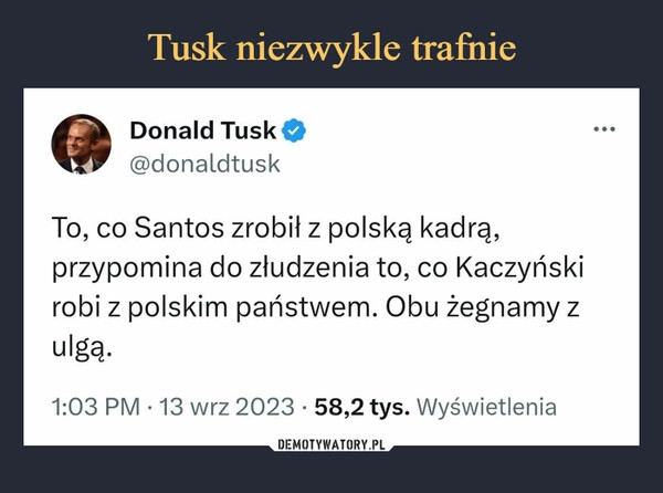 
    Tusk niezwykle trafnie