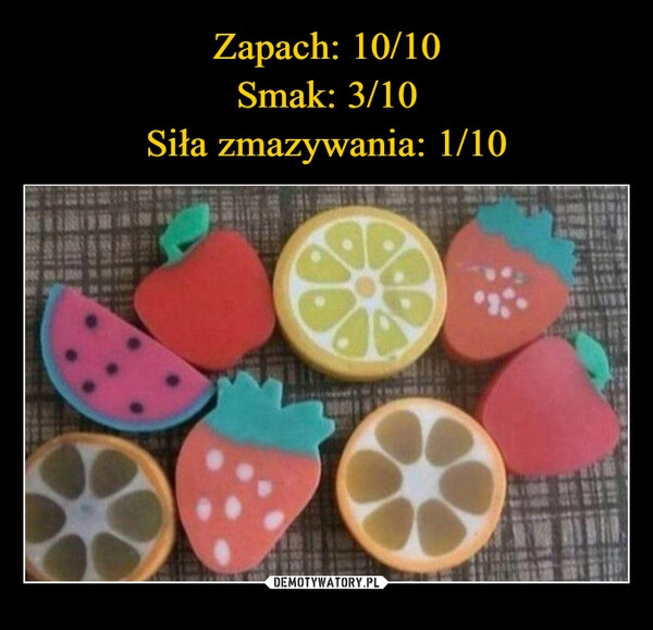 
    Zapach: 10/10
Smak: 3/10
Siła zmazywania: 1/10