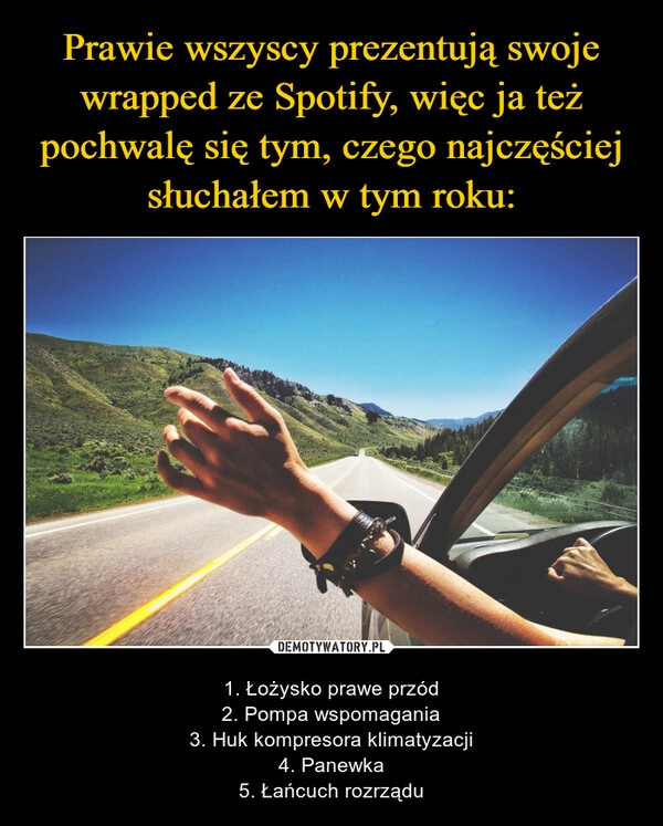 
    Prawie wszyscy prezentują swoje wrapped ze Spotify, więc ja też pochwalę się tym, czego najczęściej słuchałem w tym roku: