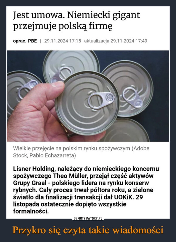 
    Przykro się czyta takie wiadomości