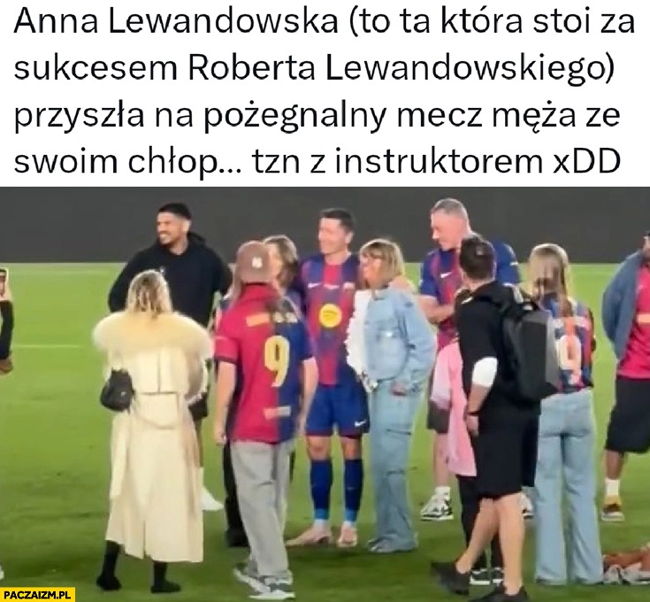 
    Anna Lewandowska przyszła na pożegnalny mecz męża ze swoim instruktorem