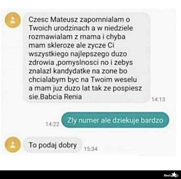 
    Życzenia od babci 