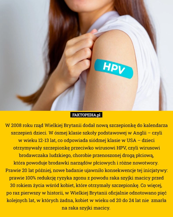 
    W 2008 roku rząd Wielkiej Brytanii dodał nową szczepionkę do kalendarza