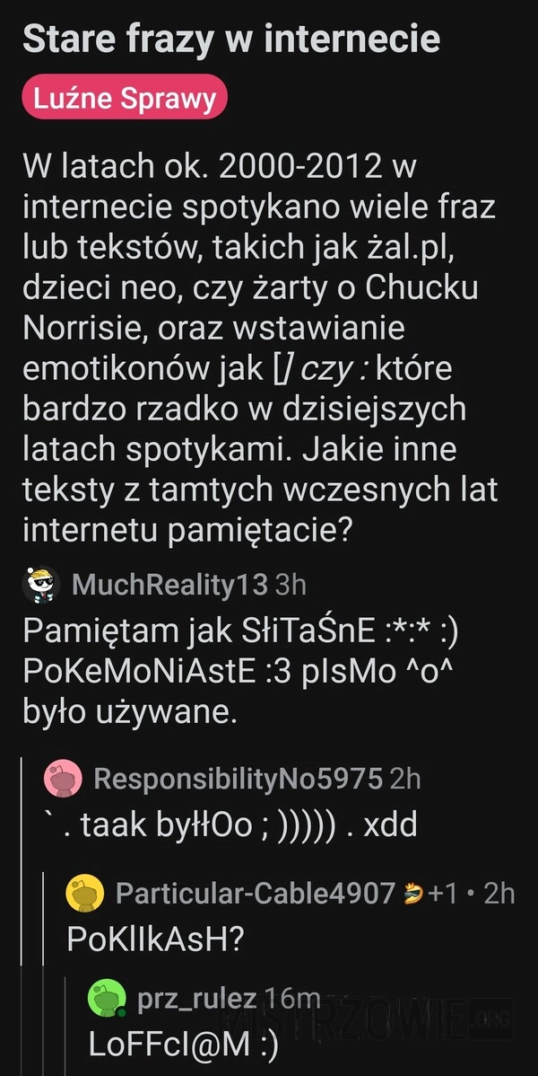 
    Stare frazy w Internecie